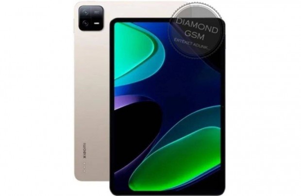 j Xiaomi Pad 6 128GB 6GB, Arany sznben, gyri dobozban,