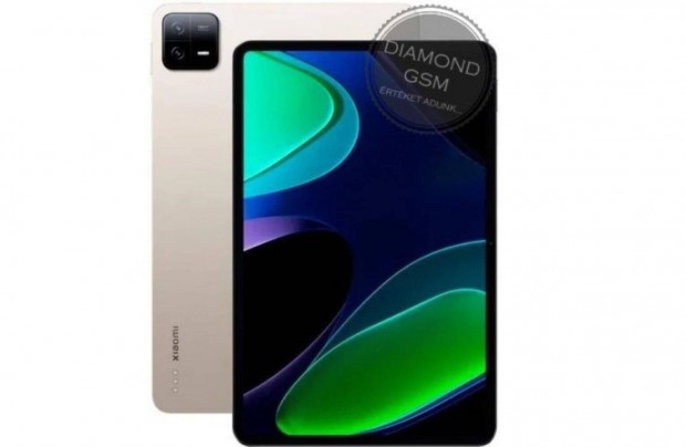 j Xiaomi Pad 6 128GB 6GB, Arany sznben, gyri dobozban,