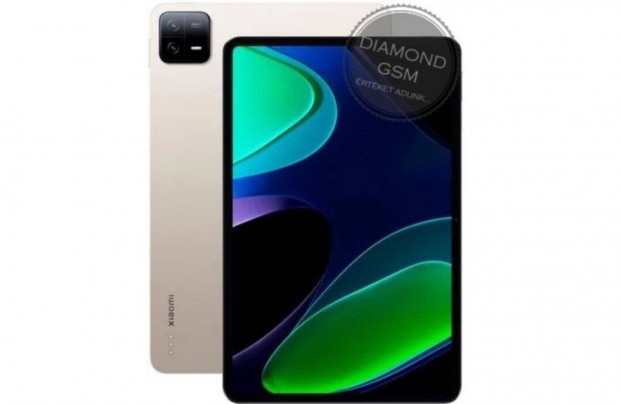 j Xiaomi Pad 6 128GB 6GB, Arany sznben, gyri dobozban,