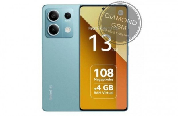 j Xiaomi Redmi Note 13 5G 256GB 8GB Dual, cen Kkeszld