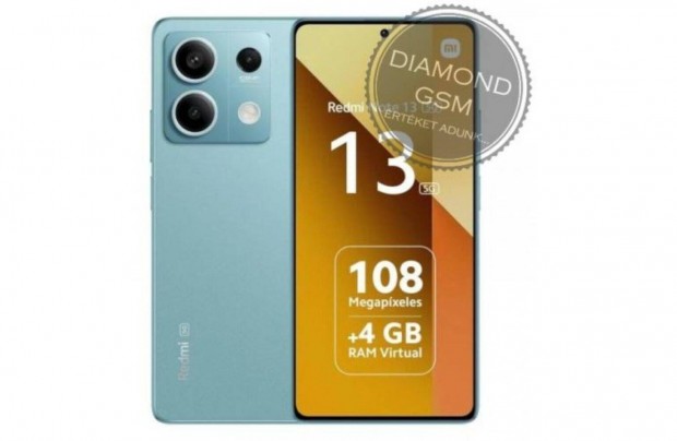 j Xiaomi Redmi Note 13 5G 256GB 8GB Dual, cen Kkeszld