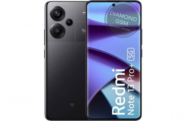 j Xiaomi Redmi Note 13 Pro+ 5G 512GB 12GB Dual, Fekete