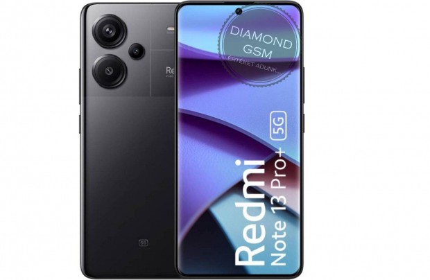 j Xiaomi Redmi Note 13 Pro+ 5G 512GB 12GB Dual, Fekete