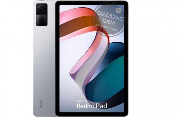 j Xiaomi Redmi Pad 64GB 3GB, Ezst sznben, gyri dobozban,