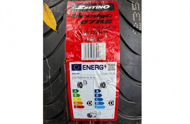 Új Zestino Gredge 07RS 235/35 R19 91W XL Autó Gumi Gumiabroncs Nyári