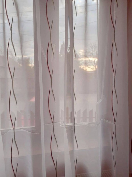 Új Zöld-lila hullám mintás függöny (7,3m x 280cm)