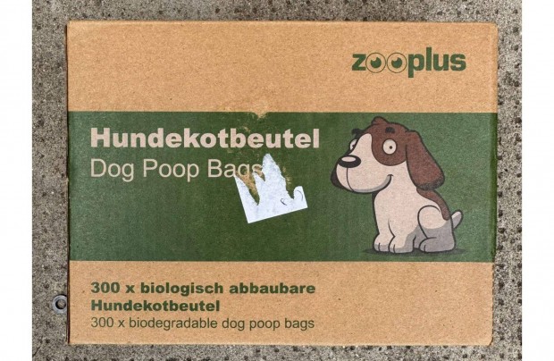 Új Zooplus Biológiailag Lebomló Kaki Zacsi Kutyapiszok Zacskó 20x15db