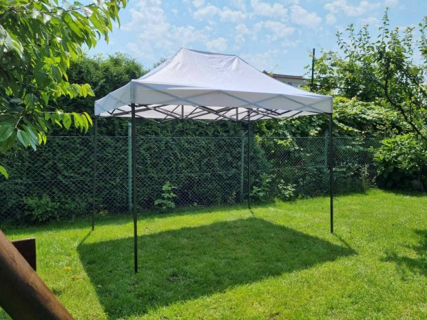 Új! 2x3 méteres sátor, erősített sörsátor, kerti pavilon, fehér színű