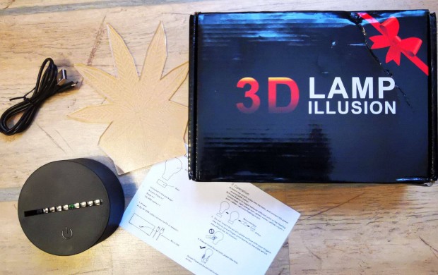 j, 3D LED juharlevl asztali lmpa, jszakai fny(7 sznvlt)
