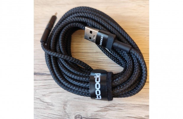 Új, 3 méteres Toocki Micro USB kábel 2.4A gyorstöltő