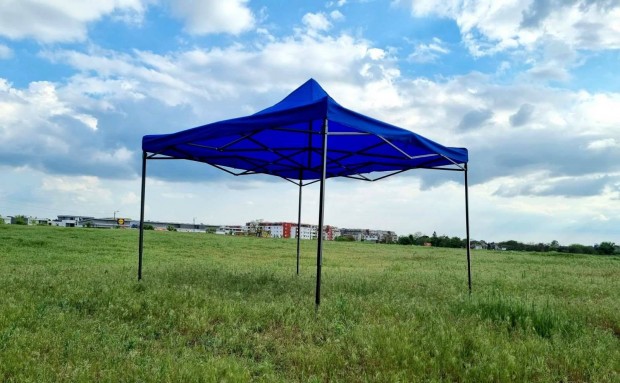 Új! 3x3 méteres sátor, erősített sörsátor, kerti pavilon, kék