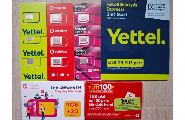 j, Azonnal Hasznlhat, Yettel, One Vodafone, Telekom, Sim krtya