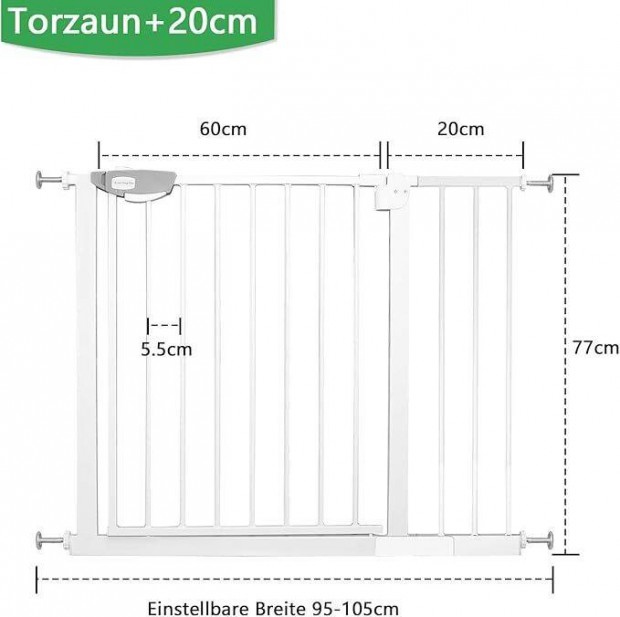 j! Biztonsgi kapu 95-105cm fehr