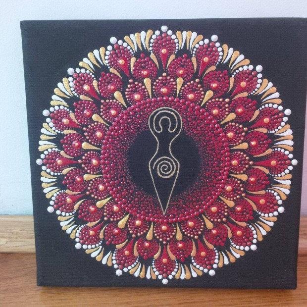 j! Bord arany Termkenysg mandala kp kzzel festett 20x20cm