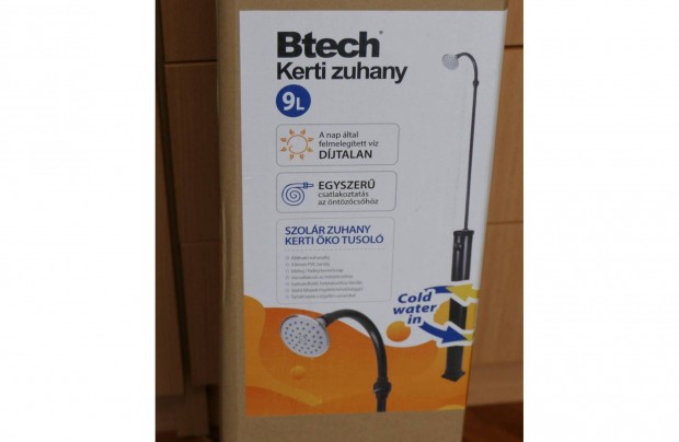 Új! Btech szolár kerti zuhany 9l napelemes tusoló
