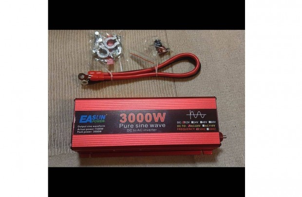 j! Easun 3000W 12/24V 230V tiszta sznuszos ramtalakt Inverter