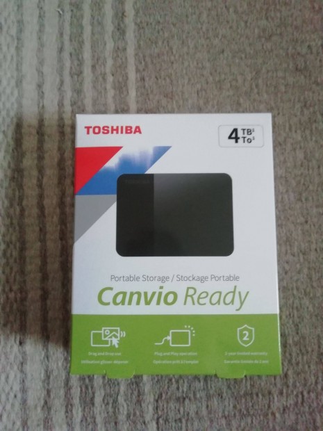 j, Garis Toshiba Canvio Ready 4TB kls HDD, Foxpost egyeztets utn!