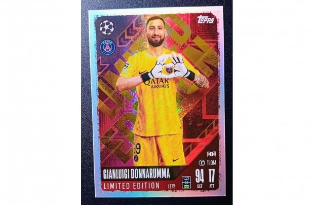 j! Gianluigi Donnarumma PSG Limited focis krtya Match Attax 2025