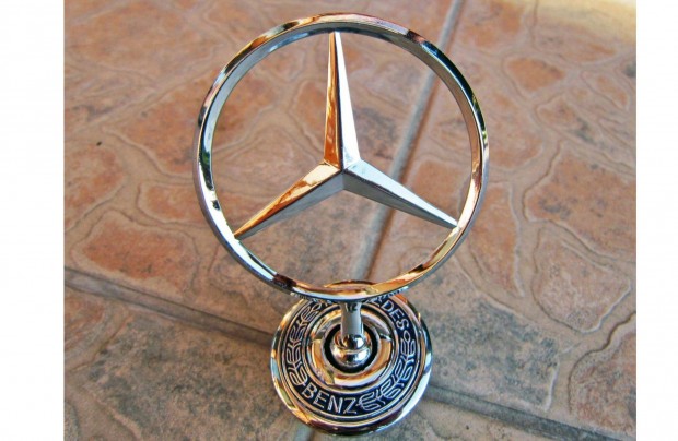Új, Gyári Mercedes embléma, jel, csillag motorháztetőbe, gépháztetőbe