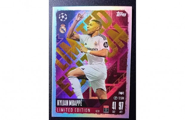 j! Kylian Mbapp Real Madrid Limited Edition focis krtya Match Attax