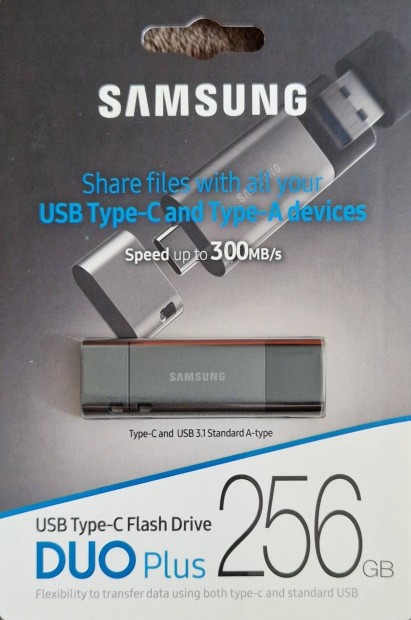 j! Samsung Duo Plus 256 GB pendrive Type C s Type A