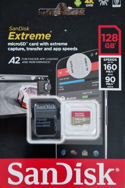 j! Sandisk Extreme 128 GB micro sd sdxc krtya