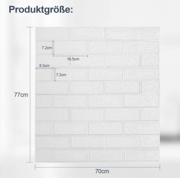 Új! Tégla mintás 3D fali panel 14nm
