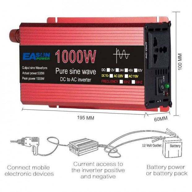 j, Tiszta sznuszos Inverter 1000 watt | szmla + gar