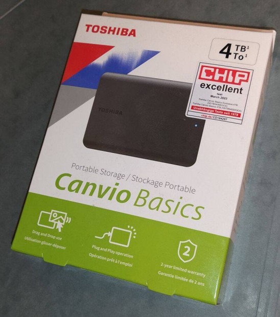 j, Toshiba Canvio Bsics 4TB kls HDD USB3 elad