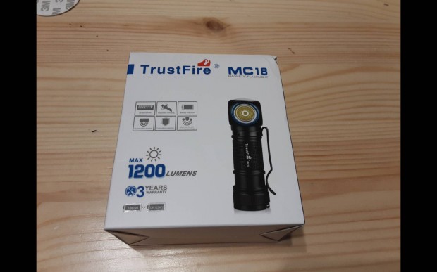 j! Trustfire MC18 XP-L 1200 lumen Magnetic charge Led fejlmpa