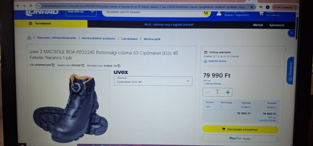 Új! Uvex 2 Macsole S3 munkavédelmi biztonsági csizma,bakancs eladó