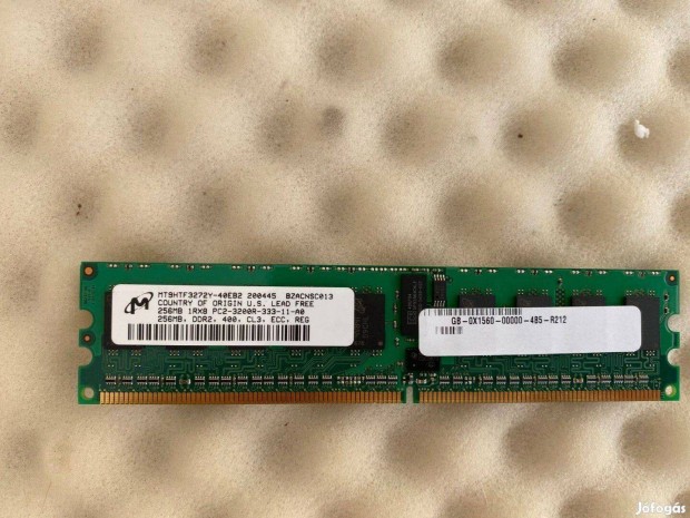 j - 256MB PC2-3200R 400MHz DDR2 ram 256MB MT9HTF3272Y szerver ram X15