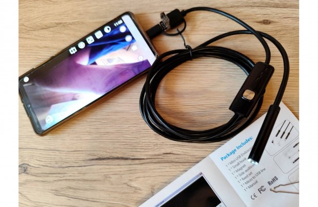 Új, android endoszkópos kamera micro USB Type C( 7 mm, vízálló, 2 m)