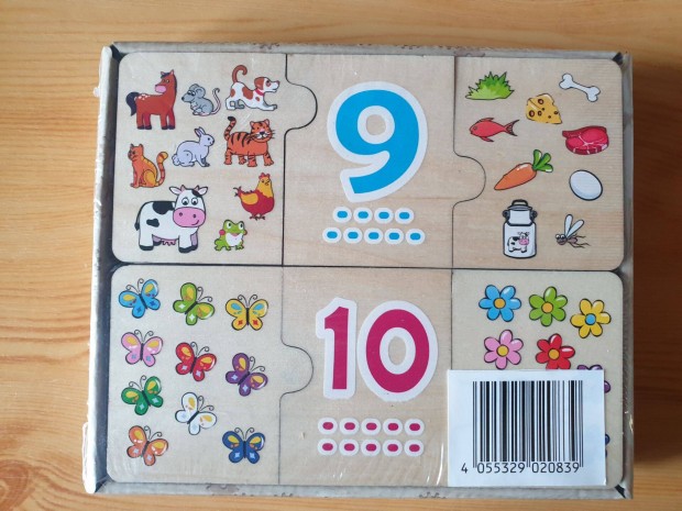 Új, bontatlan Tanuljunk számolni kirakó puzzle - számkirakó fából