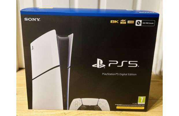 j, bontatlan dobozos PS5 Slim Digital 1TB-os gp 2v Sony garancival