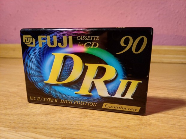 Új, fóliás Fuji DR II Type II kazetta magnókazetta gyűjtőknek