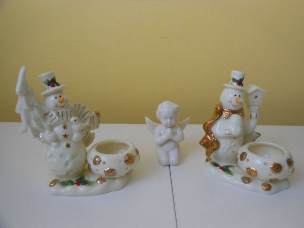 j, porceln figura 2 db karcsonyi hemberes mcsestart + angyalka