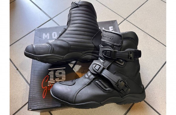 Új alacsony szárú csattos Modeka Német motoros csizma