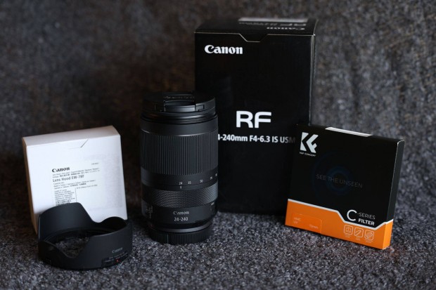 j llapot Canon RF 24-240mm f/4-6.3 Is USM + napellenz + UV szr