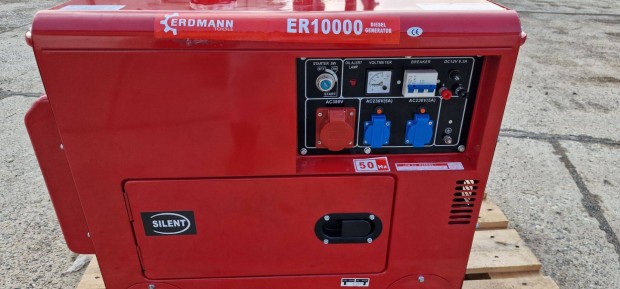 Új áramfejlesztő generátor 10kW eladó. Nulla üzemórával
