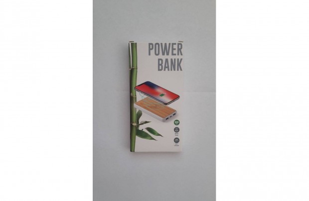 j bambusz USB powerbank 8000 mAh USB tltkbellel