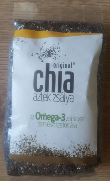 Új bio chia mag, 200 g Vegan omega 3 Akció %%
