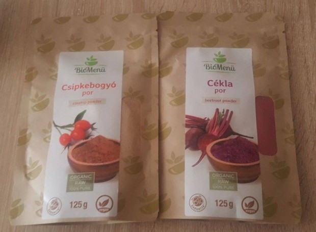 Új bio csipkebogyó por, 125 g Antioxidáns, C-vitamin bomba