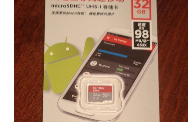 j bontatlan 32GB Sandisk Ultra micro SDHC Uhs-I krtya tkletes