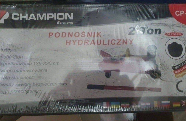 Új bontatlan Hidraulikus emelő, 2T, 135-320 mm, Champion CP-480