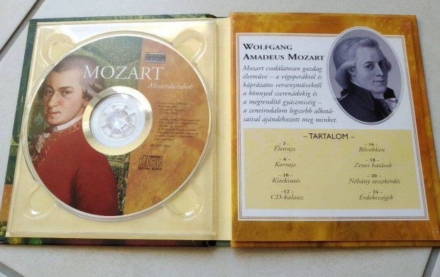 Új bontatlan Mozart : Mesterdarabok zenei CD és könyv