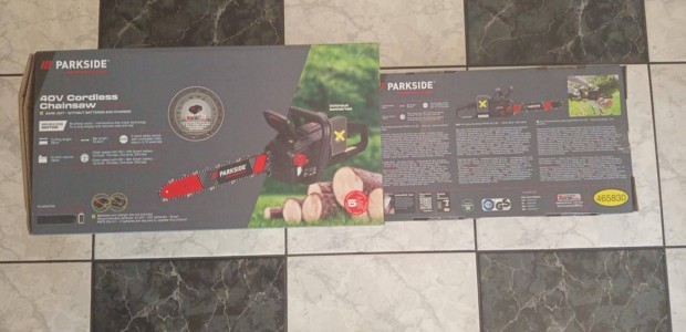 Új bontatlan Parkside 2 akkus láncfűrész 38cm/40V/5 év garanciával