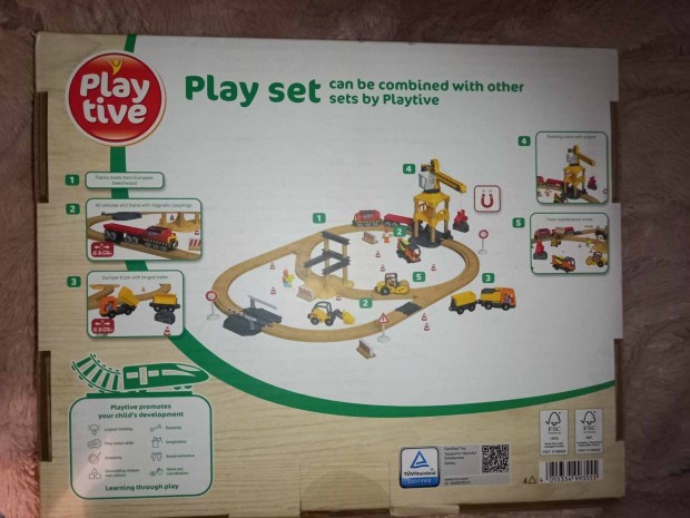 j bontatlan Playtive Construction Site Train Set - ptkezs, 59 dara