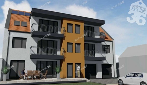 �j �p�t�s�, f�ldszinti t�gla lak�s nagy terasszal Kecskem�ten