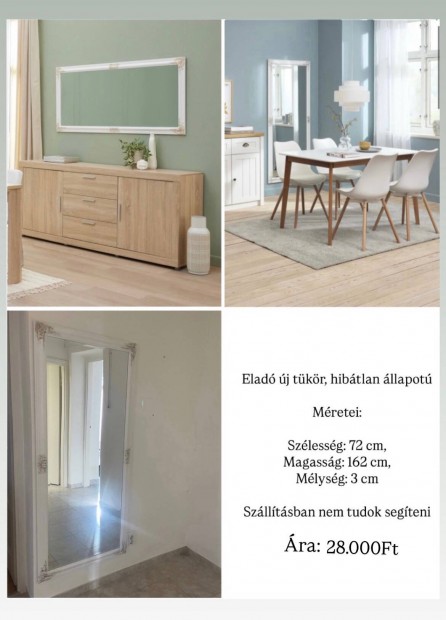 Új fehér tükör
